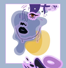 Poster con volto astratto