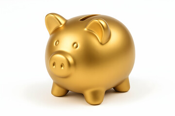 Golden piggy bank for savings and finance.
