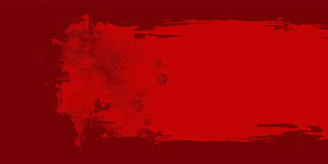 Red Abstract Brush Background with Sporty Style and Halftone Effect. Brush Stroke Illustration for Banner, Poster, or Sports Background