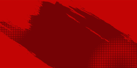 Red Abstract Brush Background with Sporty Style and Halftone Effect. Brush Stroke Illustration for Banner, Poster, or Sports Background