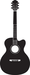 Obraz premium Acoustic guitar isolated on white guitar icon Vector illustration 
