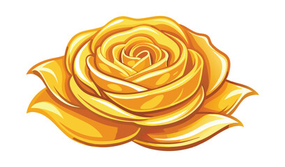 Golden yellow rose flower illustration graphic
