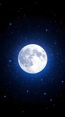 A luminous full moon dominates a dark, star-studded night sky (1)