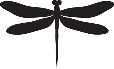 Cartoon dragonfly on white background, Cute dragonfly icon silhouette
