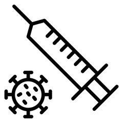 Vaccine Rollout Plan Vector Line Icon Design