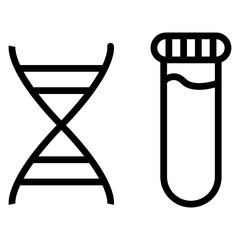 DNA Testing Kit Vector Line Icon Design