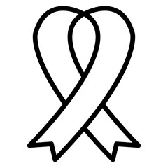 Leukemia Awareness Ribbon Vector Line Icon Design