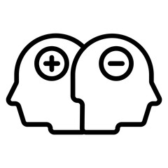 Bipolar Disorder Support Vector Line Icon Design