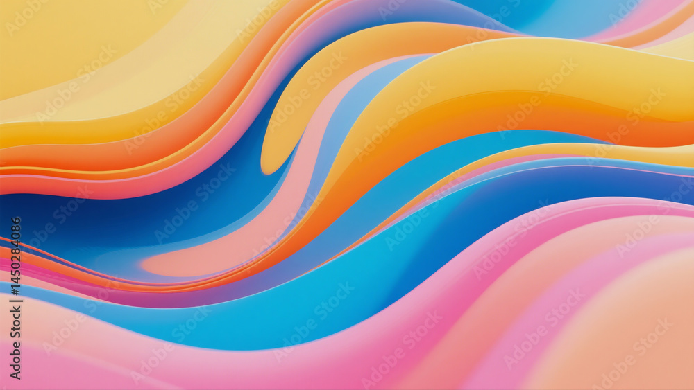 Poster abstract colorful wave forms background design