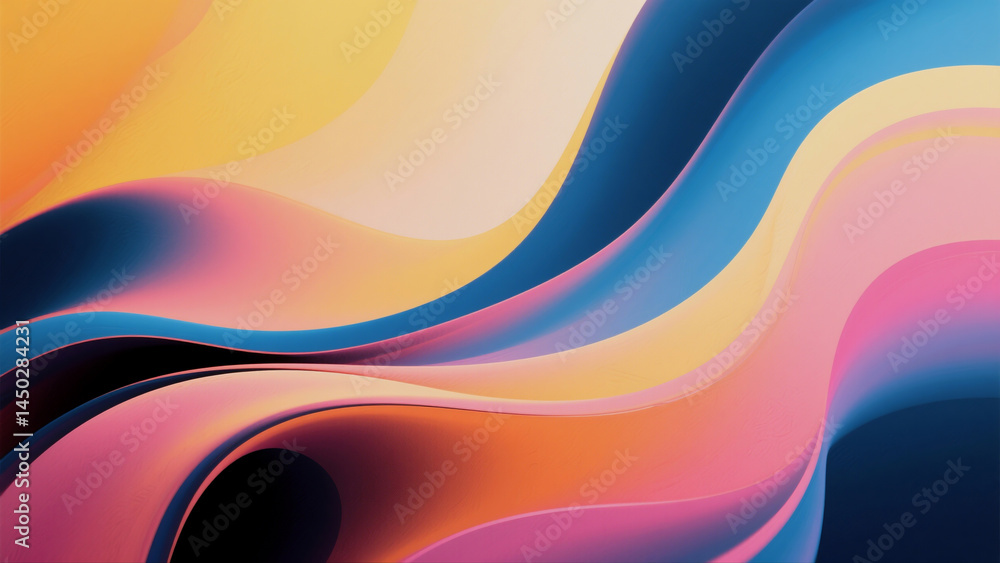 Poster abstract colorful wave forms background design