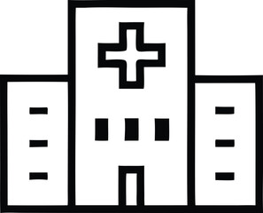 Obraz premium hospital building outline icon on transparent background. vector illustration