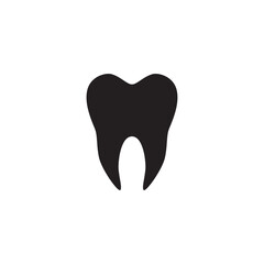 Tooth black icon symbol silhouette flat design style sign.