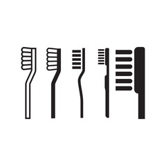 Set of  Toothbrush icon or logo isolated sign symbol vector illustration.