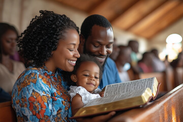 African family praying for god.