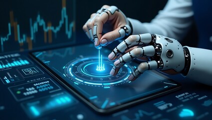 Robo-advisor assisting clients with futuristic financial planning