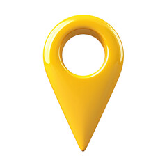 A Bright Yellow Location Pin on a plain background, perfect for your next journey