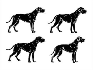 great dane sihouette black vector bundle