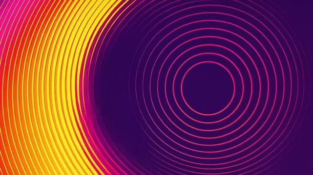 Vibrant abstract design featuring circular patterns in shades of purple, pink, and yellow creates modern visual effect, evoking energy and movement for dynamic backgrounds.