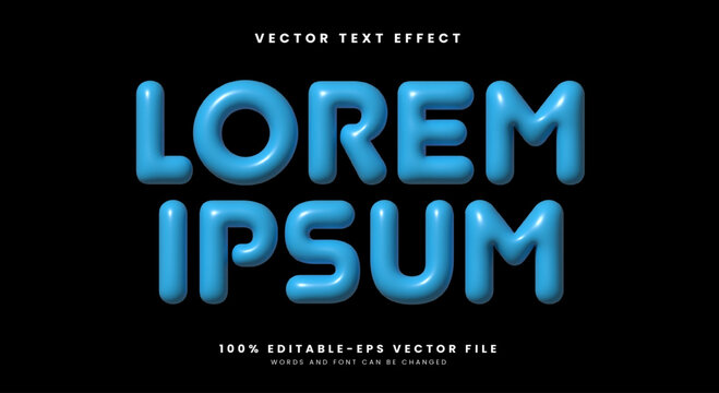 Lorem Ipsum 3D Inflated editable text effect Template suitable for cute style