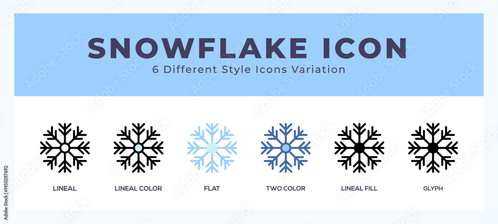 Poster snowflake icons set of simple vector illustration.