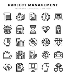Fototapeta premium Project Management icons set. Collection of simple Lineal web icons.