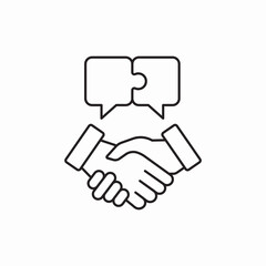 Business deal partnership handshake icon vector sign