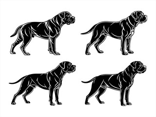 mastiff sihouette black vector bundle