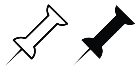 Push pin icon Flat outline set collection. push pin icon, simple flat style, illustration, logo sign symbol pictogram template
