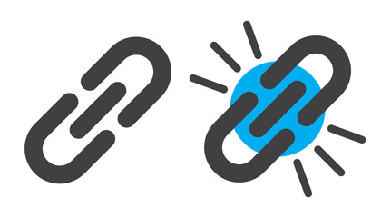 Link icon vector isolated, chain links icon, Hyperlink chain symbol. 