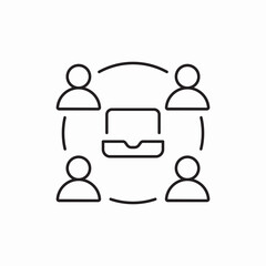 Team meeting conference group icon vector sign