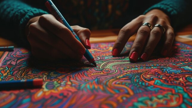Coloring a Zentangle Design with Markers