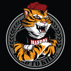 tiger clan badge stamp logo.eps