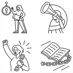 Feminist Icon Collection: Symbols of Empowerment, Equality, and Women's Rights