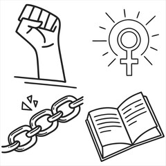 Feminist Icon Collection: Symbols of Empowerment, Equality, and Women's Rights
