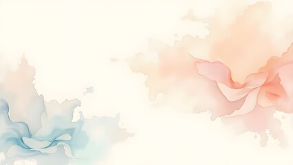 Abstract Watercolor Painting with Soft Pink and Blue Colors