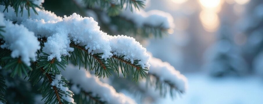 Powdery snow clings to every pine needle, creating a frosted wonderland , frosty, winter wonderland