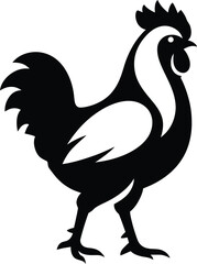 Silhouette of a Rooster, Classic Rooster Silhouette Design