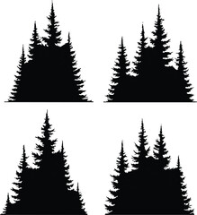 Fototapeta premium christmas trees set