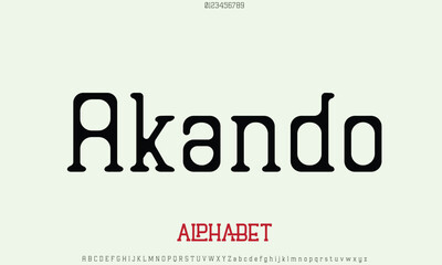 Luxury Akando alphabet letters font for logo