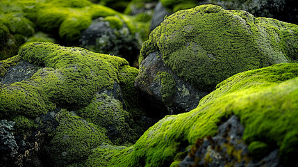 Close-Up of Moss-Covered Rocks
