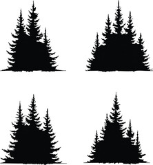 Obraz premium set of christmas trees
