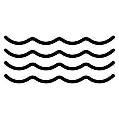 Ocean Waves Vector Line Icon Design
