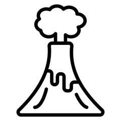 Volcano Vector Line Icon Design