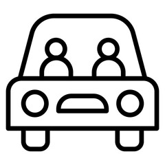 Carpool Icon Vector Line Icon Design