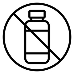 Plastic-Free Symbol Vector Line Icon Design