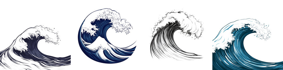 Powerful ocean waves in motion