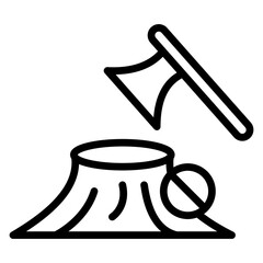 Obraz premium Illegal Logging Vector Line Icon Design