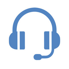 Obraz premium Headset icon with microphone in flat design 