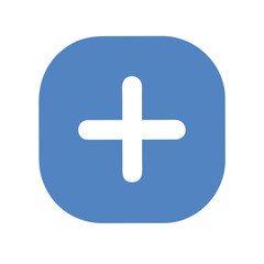 Obraz premium Add Symbol Icon in Flat Design with Blue Background 