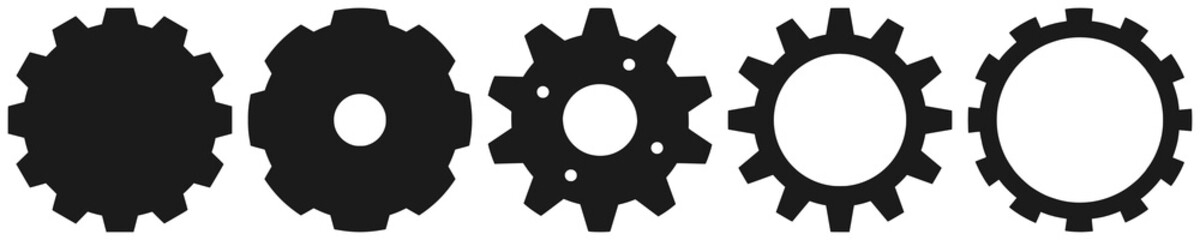 gear wheel icon set. simple cogwheel collection set for engineering and machinery. gear icon vector